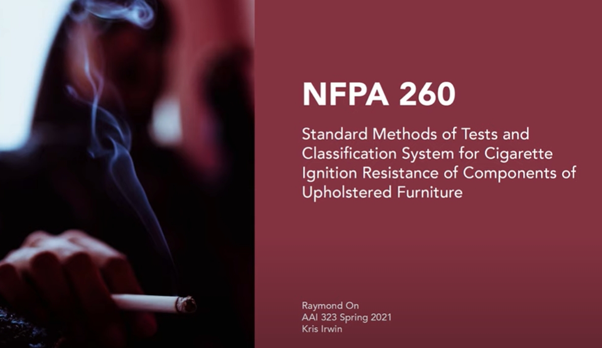 NFPA 260软垫家具组件抗香烟点燃标准